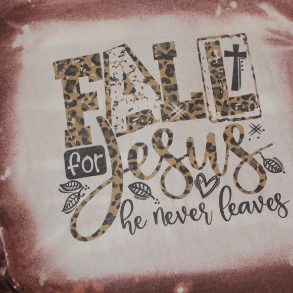 New Hand Bleached Unisex Tee Medium - Fall for Jesus - RTS - Picture 2 of 3
